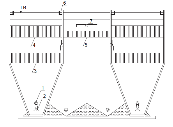 Схема модернизации осветлителей со слоем взвешенного осадка коридорного типа -  компания  «Экохолдинг»